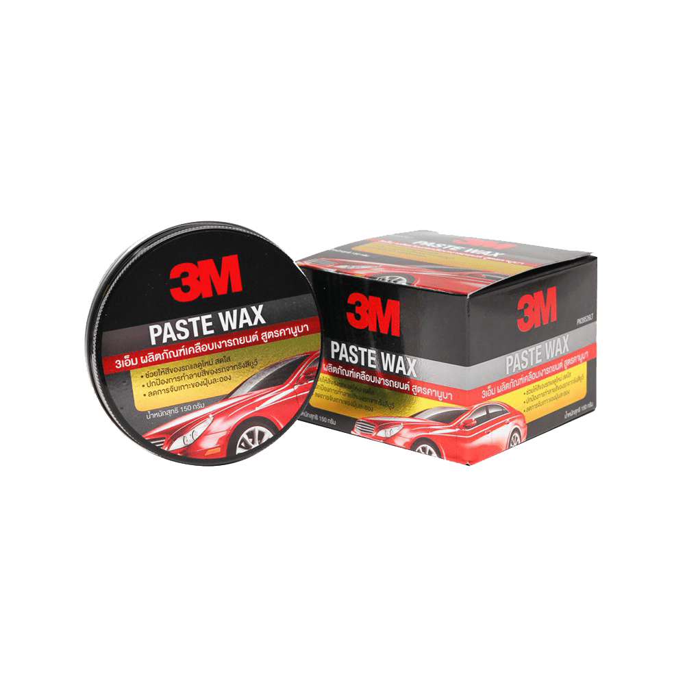 3M Paste Wax 3เอ็ม ขี้ผึ้งเคลือบเงาสีรถ สูตรคานูบา ปริมาตรสุทธิ 150 กรัม PN39526LT