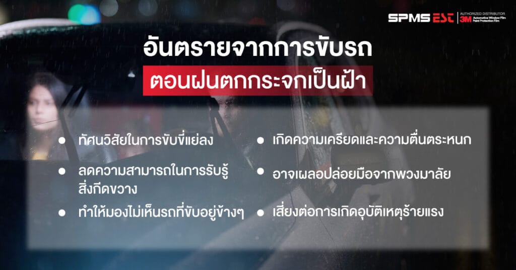 อันตรายจากการขับรถตอนฝนตกกระจกเป็นฝ้า