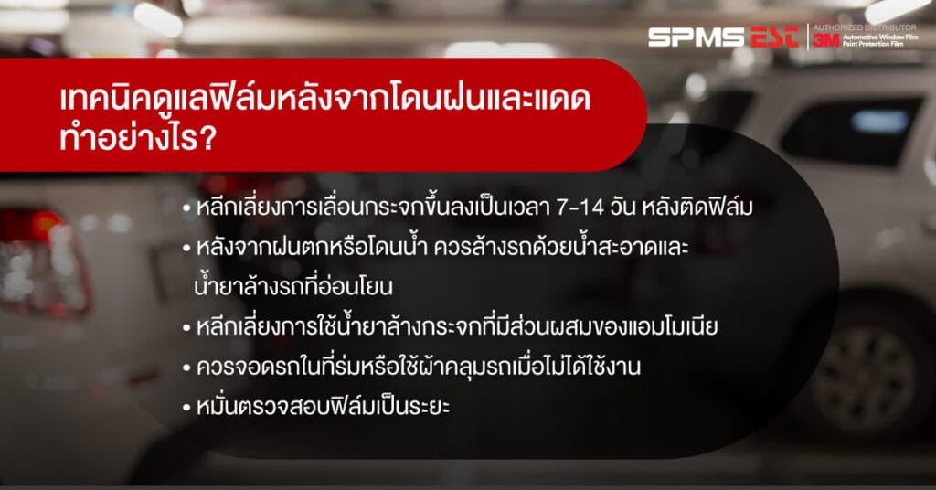 เทคนิคดูแลฟิล์มหลังจากโดนฝนและแดด ทำอย่างไร?